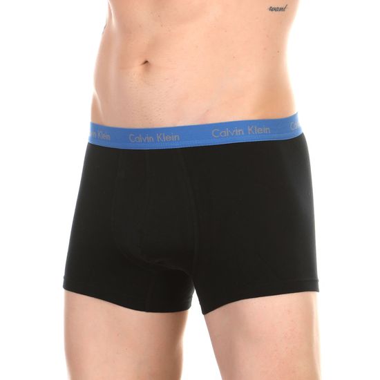 Мужские трусы боксеры черные с синей резинкой Calvin Klein
