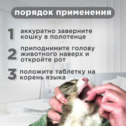 Таблетки от гельминтов для кошек от 4-16 кг со вкусом мяса МильбецинНео (Neoterica), 2т Празиквантел/ Мильбемицин