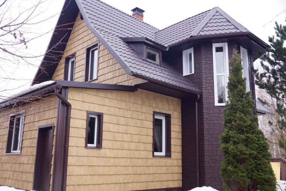 Фасадные панели GRAND LINE Я-Фасад Сибирская Дранка Слоновая кость