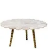 Кофейный столик со столешницей из белого агата, Ø80х35 см