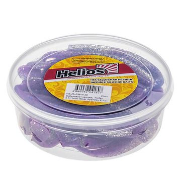 Виброхвост несъедоб. Trofey 5.5'/14см Silver Sparkles & Fio 20шт. (HS-25-036-N-20) Helios