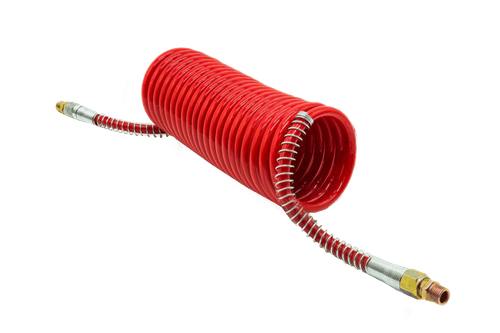 Шланг прицепа винтовой ЕВРО красный (L- 7.5 метра, ДВУХСЛОЙНЫЙ) (22*1,5) (5410-5009052) SORL