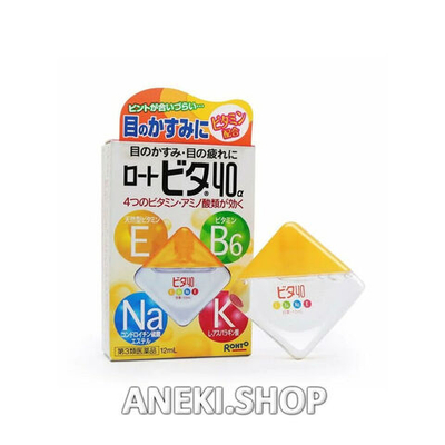 Капли для глаз укрепляющие с аминокислотами и витаминами Е, В6, 12 мл Rohto