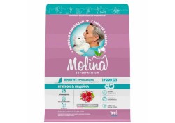 MOLINA Сухой корм для взрослых кошек с чувствительным пищеварением с ягнёнком и индейкой 0,4 кг