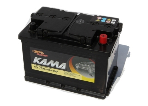 АКБ КАМА 6СТ-75АПЗ, R+, о.п. (з-д КАЙНАР, Казахстан)