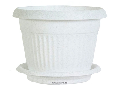 Кашпо Ливия 26л 420мм с поддоном, мрамор