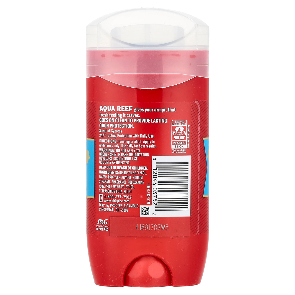 Old Spice, Aqua Reef, дезодорант, кипарис, 85 г (3 унции)
