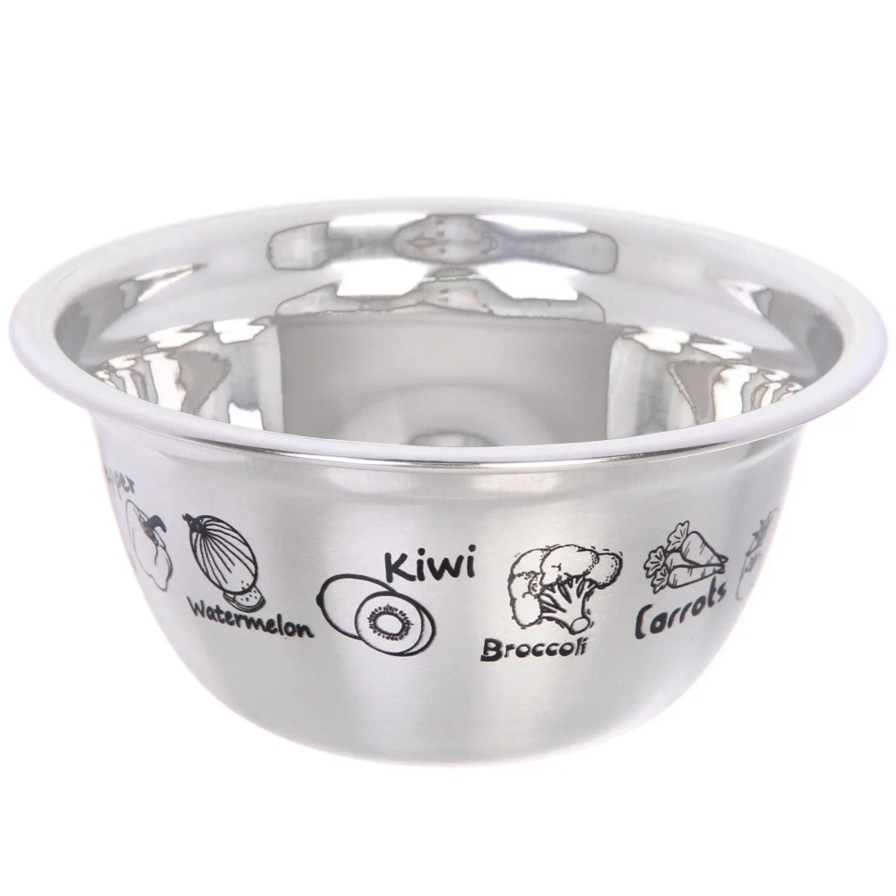 Миска из нержавеющей стали 0,5л 14*6,5см с рисунком