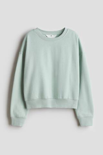 H&M Толстовка с круглым вырезом, светло-зеленый
