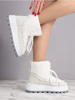 Зимние угги натуральный мех на платформе