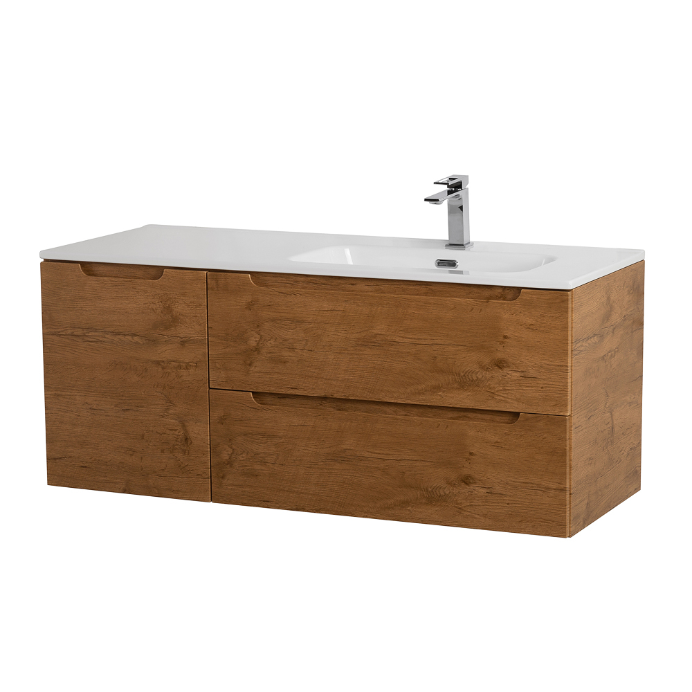 Подвесная тумба с раковиной BelBagno ETNA 120 Rovere Nature правая, ETNA-1200-2C-1A-SO-RN-R + BB1200ETL-R