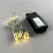 Светодиодная гирлянда 10 м., 3 батарейки типа D 4.5V, 100 LED ламп цвета шампань, таймер, прозрачный провод, LTC (EST100-4W10-8CH)