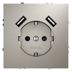 Розетка встраиваемая VOLTUM S70 с заземлением и защитными шторками, 16А, с USB, A+A, (кашемир)