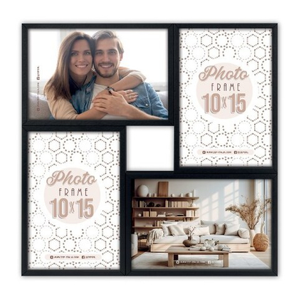 ZEP VL446B 4x10x15 (27x27) Bari Black мдф ф/рамка-галерея