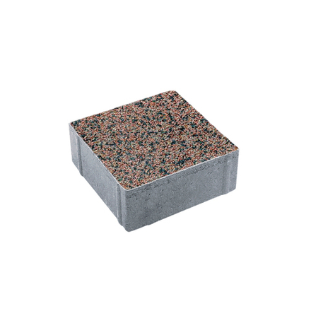 Тротуарная плитка КВАДРАТ 200х200 мм - Гранит+ Красный с черным