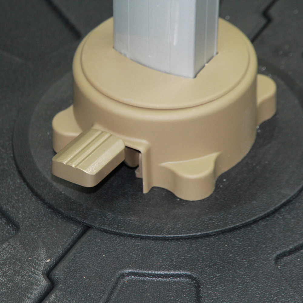 Зонт садовый складной с подставкой и подсветкой, квадратный 300 см, бежевый