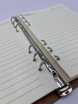 Блокнот органайзер А5 на кольцах 96 л. на магните в линейку серый (5919-5)