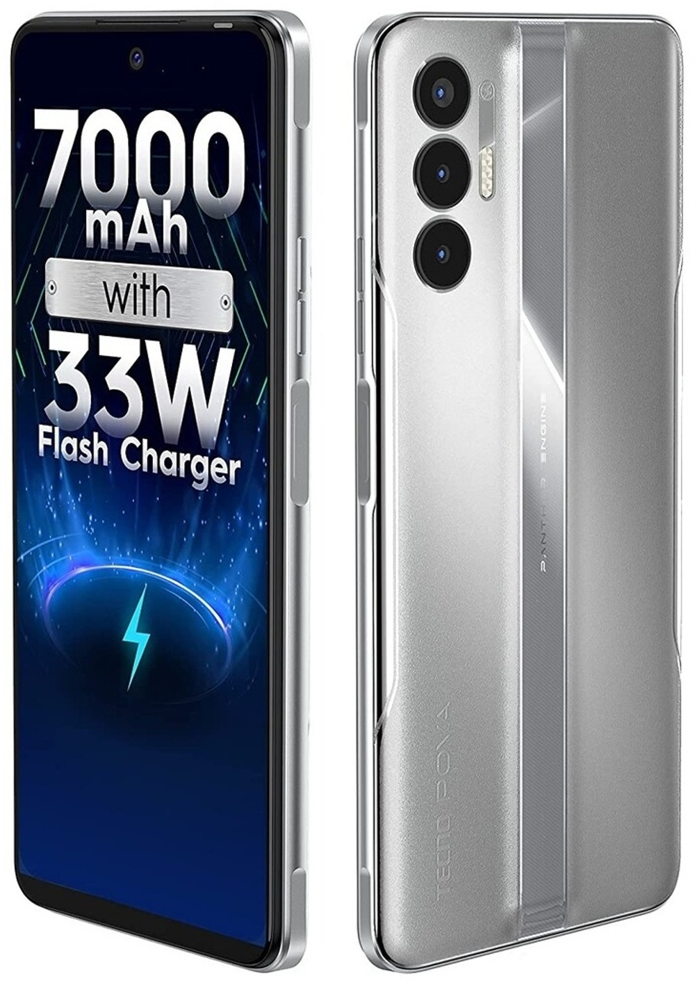 Смартфон TECNO Pova 3 NFC 6 ГБ/128 ГБ серебристый
