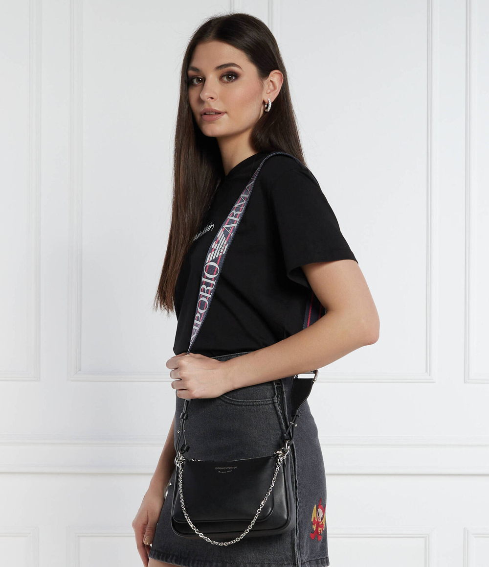 Кожаная сумка через плечо + поясная сумка Emporio Armani - черный(Y3H317 Y478E)