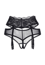 Эротические трусики-пояс c высокой посадкой Marianne черные (42-44)