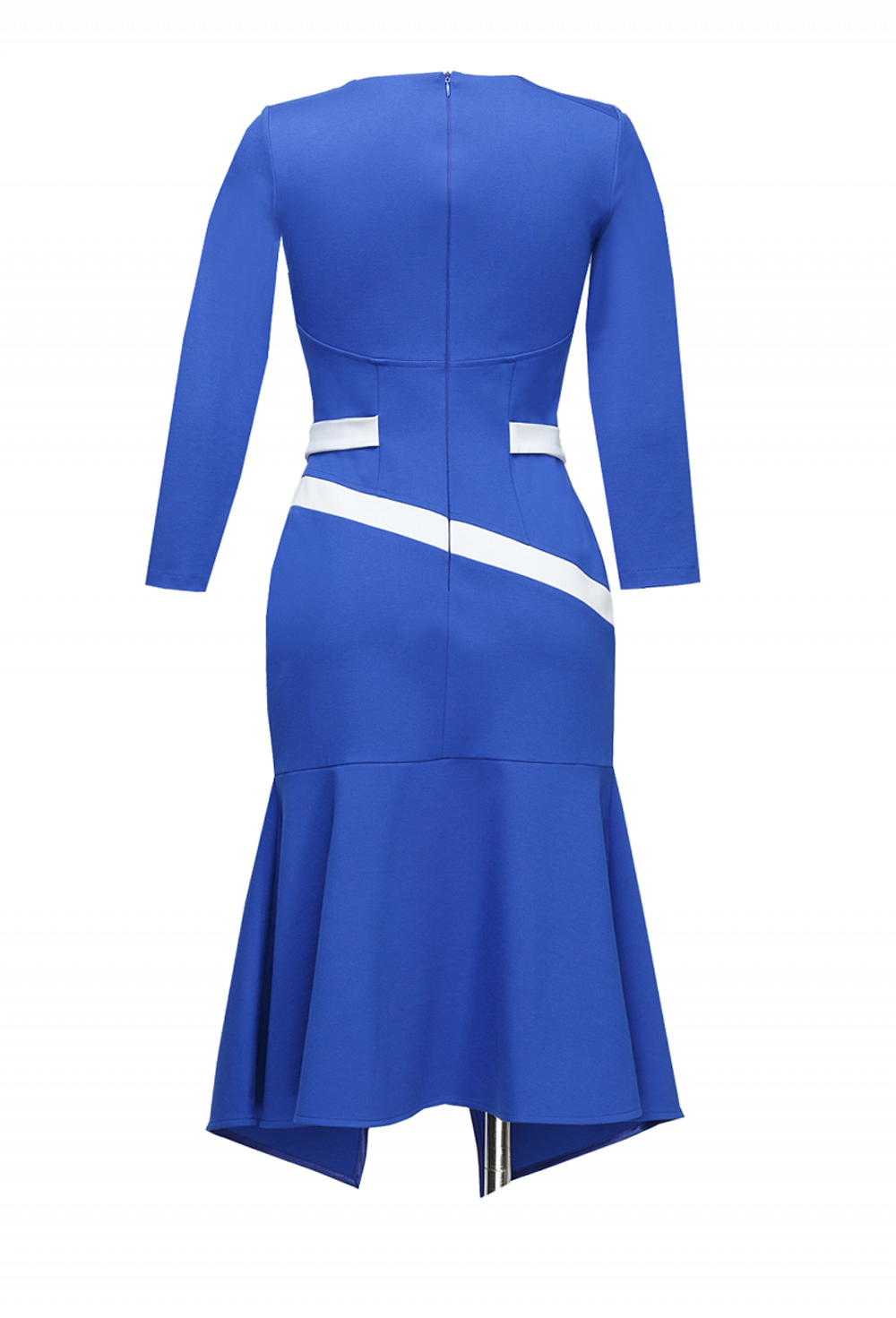 Платье футляр с вставкой из экокожи по лифу 21 -19FW