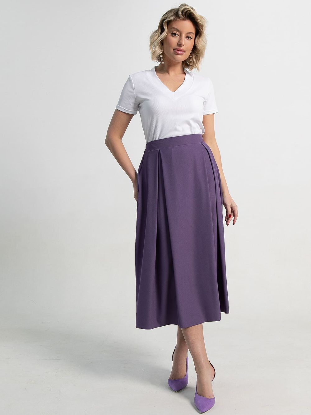 Юбка миди Мариэтта (фиолетовая) Ю14389-16М LT Collection