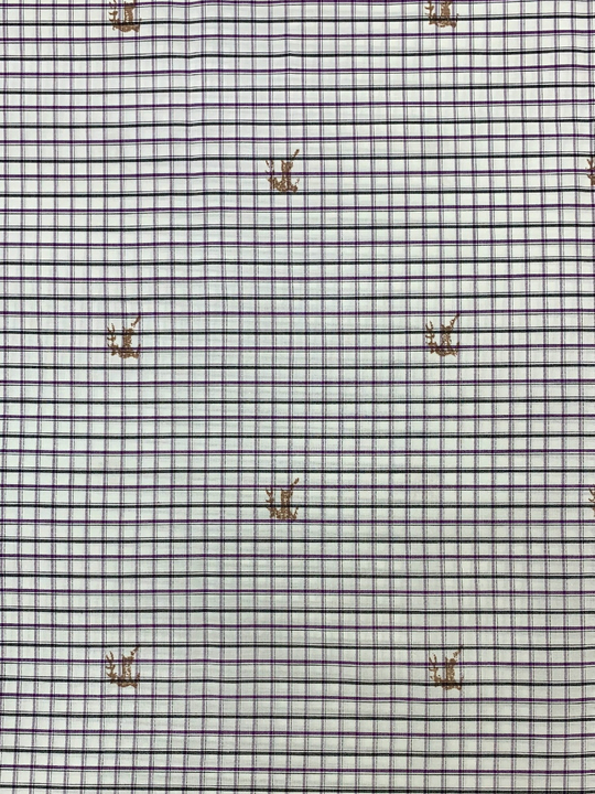 Коттон сорочка, принт клетка белый/фиолет NBD136