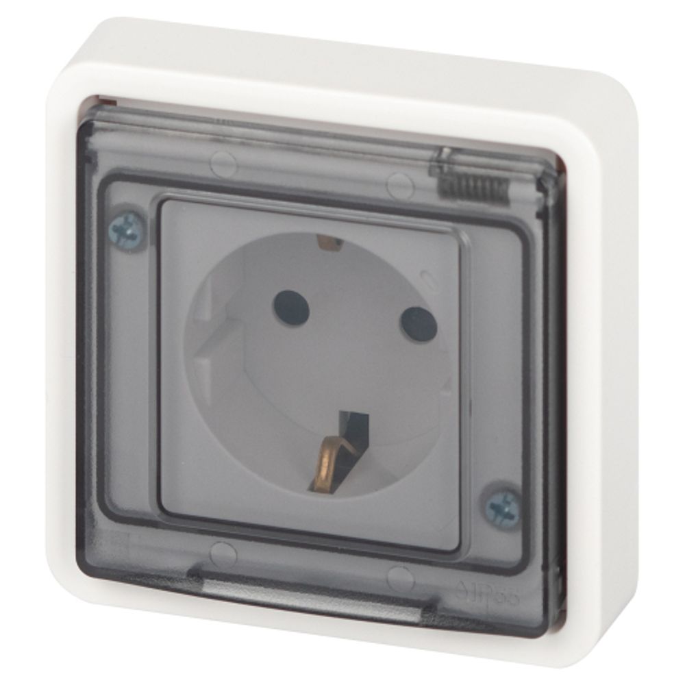 Розетка ЭРА Эксперт 11-2521-01 2P+E IP55, 16A-250В, СУ, белый | Эра Эксперт