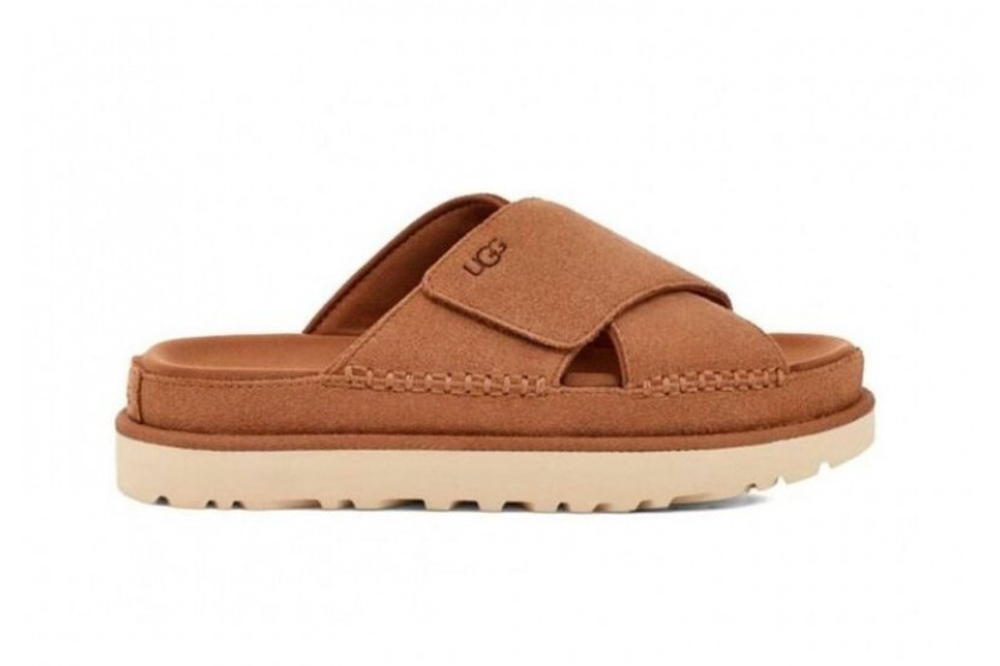 UGG Goldenstar Cross Slide - Chestnut