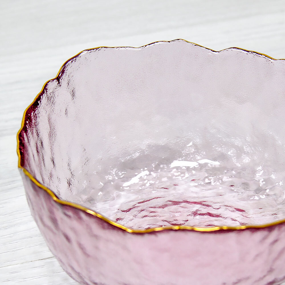 Миска 13*6,5см, фиолетовая с золотой каймой, NNSW12