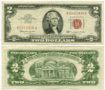 Банкнота США 2 доллара 1963 A 03331836 A. VF-XF
