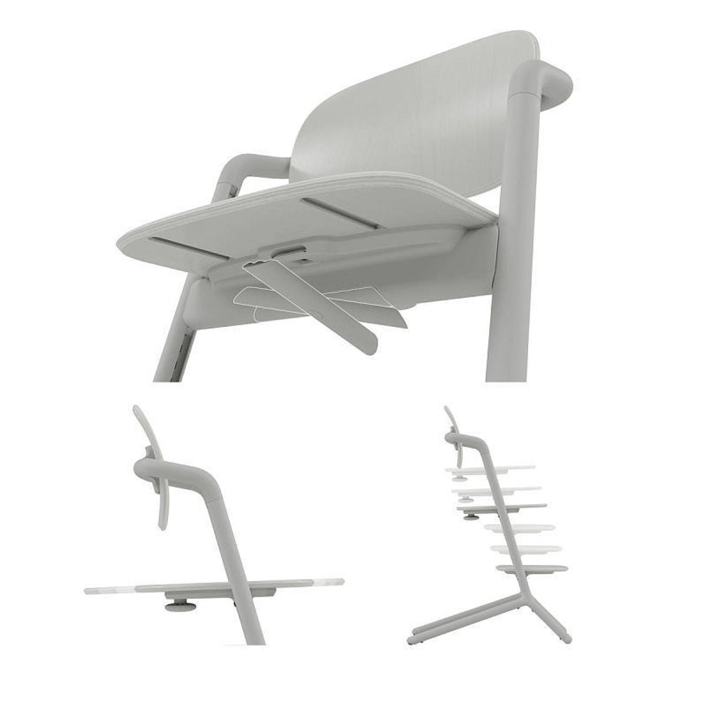 Стульчик для кормления Cybex Lemo 4 в 1 с мягкими чехлами Comfort Inlay Suede Grey/Stunning Black
