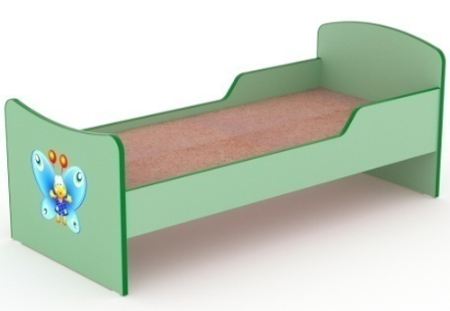 Кровать с бортиками с УФ-печатью, 1232*632*600, цветной ЛДСП