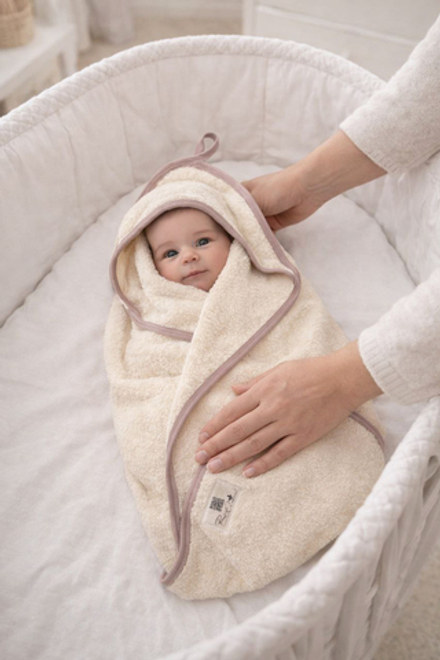 Махровая пеленка с уголком Кремовый