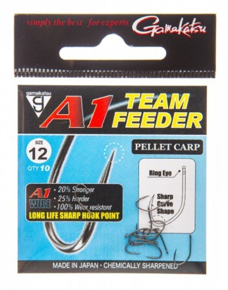 Крючок Gamakatsu Hook A1 Team Feeder Eyed Pellet Carp №12