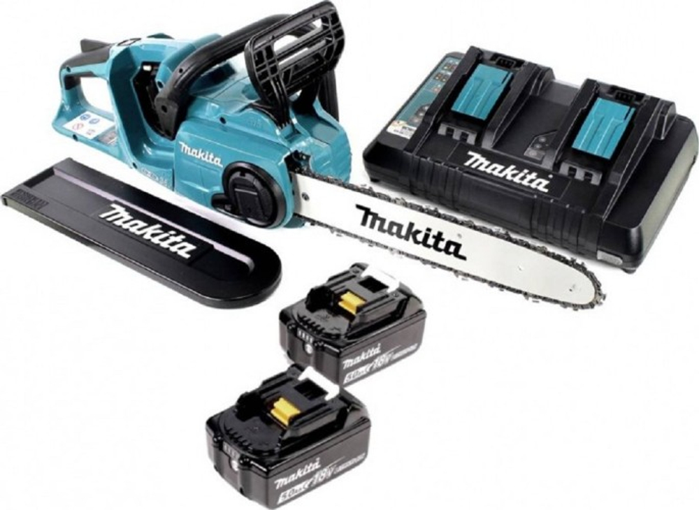 Пила цепная аккумуляторная MAKITA DUC353PT2 (2xbl1850b, dc18rd)