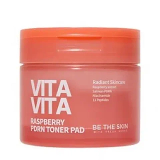 Тонер-пэды для лица с экстрактом малины и PDRN BE THE SKIN Vitavita Raspberry PDRN Toner Pad 60 шт