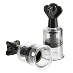 Вакуумная поршневая помпа "Super Suckers" для сосков (Цвет: прозрачный с черным)