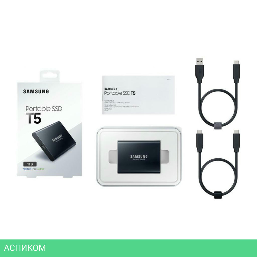 Внешний накопитель Samsung 1 Tb USB3.1 T5 MU-PA1T0B/WW