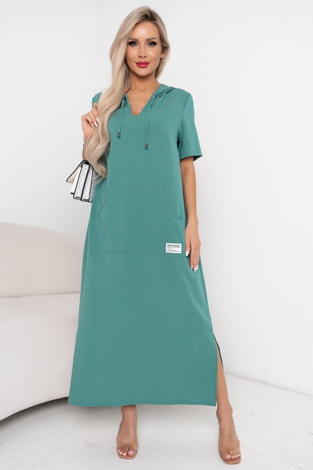 Платье с капюшоном (полынь) Р11-1165/3 Nikol (Акция)