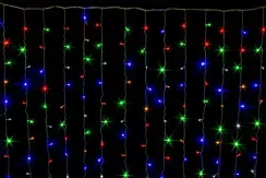 Занавес с мерцающим диодом 2*3 м., 220V, 320 разноцветных LED ламп, соединяемый, прозрачный провод, Winner Light (m.03.5T.320+)