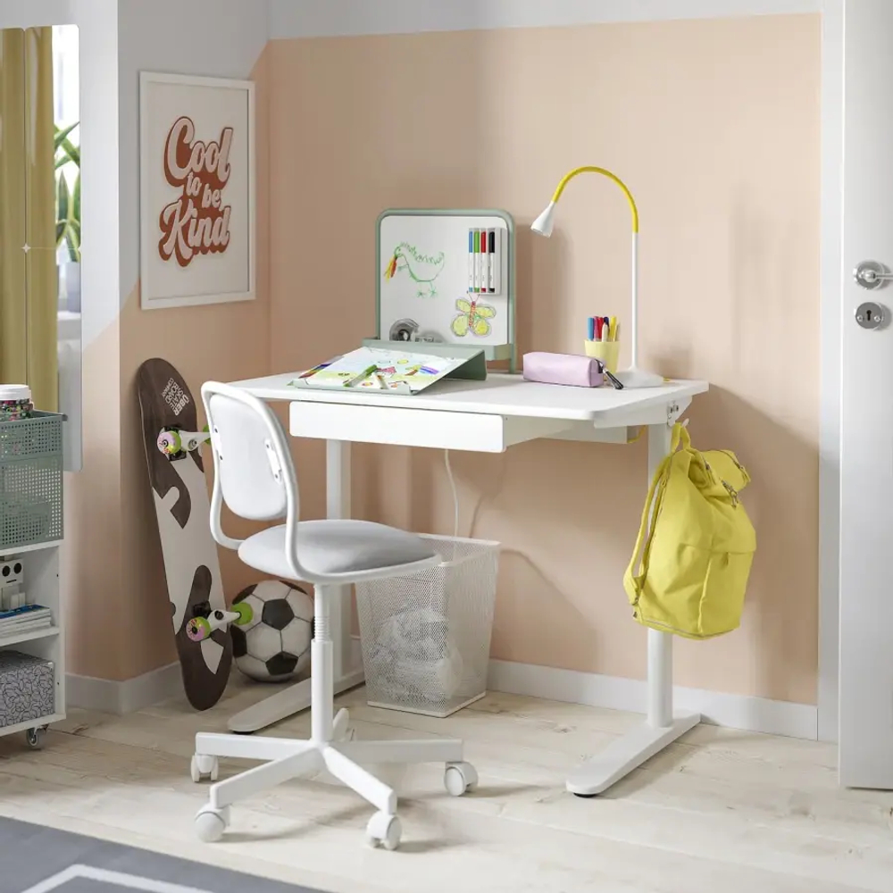 Письменный стол с ящиками - IKEA RELATERA/РЕЛАТЕРА ИКЕА, белый/зеленый