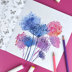 Книжка-раскраска для детей. Серия "Творческая раскраска" арт. 73318 ЦВЕТЫ /215x215 мм, 16 л., блок - офсет 120 г/м², полноцветная печать/печать в одну краску, обл - мелованный картон 200 г/м², клеевое скрепление,