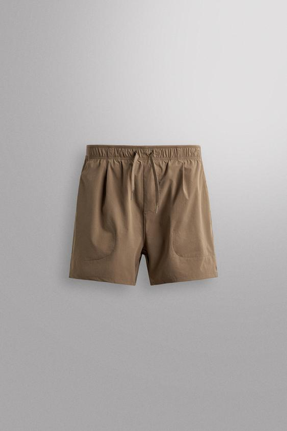 ZARA СПОРТИВНЫЕ ШОРТЫ, СВЕТЛО-КОРИЧНЕВЫЙ