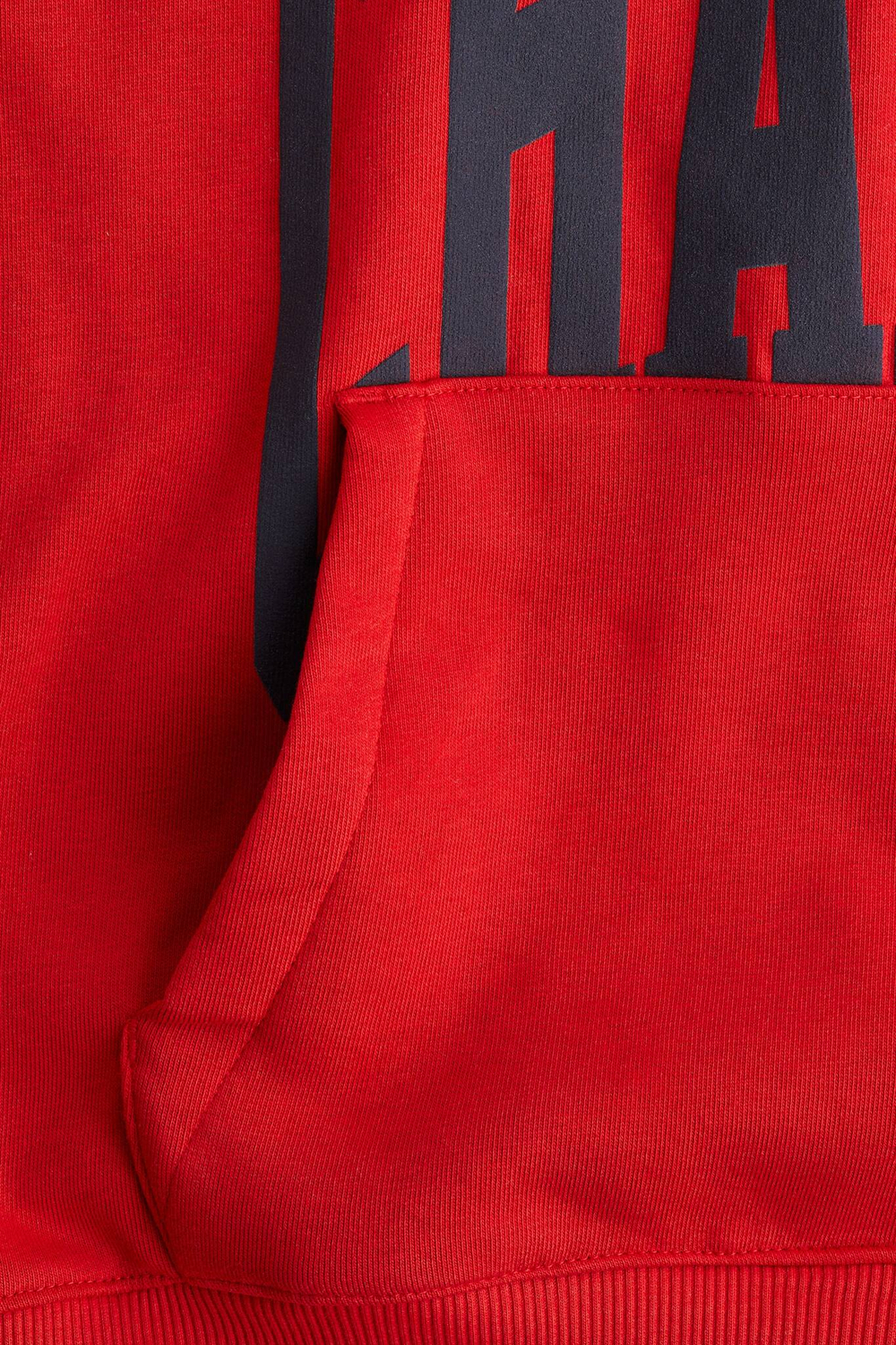 H&M Толстовка с капюшоном и принтом, ярко-красный