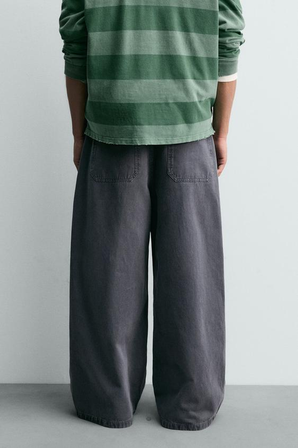 ZARA БРЮКИ СВОБОДНОГО КРОЯ LIMITED EDITION, ВЫЦВЕТШИЙ СИНИЙ