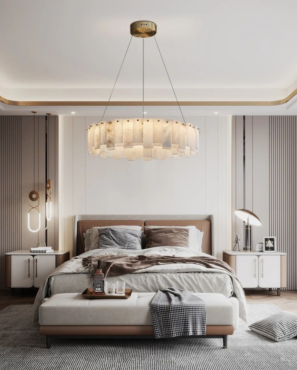 Подвесные люстры из натурального мрамора — сочетание роскоши и современного дизайна.