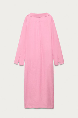 ZARA X MARISA BERENSON ПЛАТЬЕ-ТУНИКА 100% ЛЬНА, РОЗОВЫЙ
