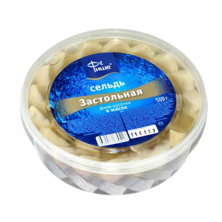 Филе сельди в масле Рыбзавод Застольная 500 гр
