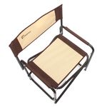 Кресло складное СЛЕДОПЫТ, 560х470х830 мм, сталь 22 мм, бежевый/коричневый